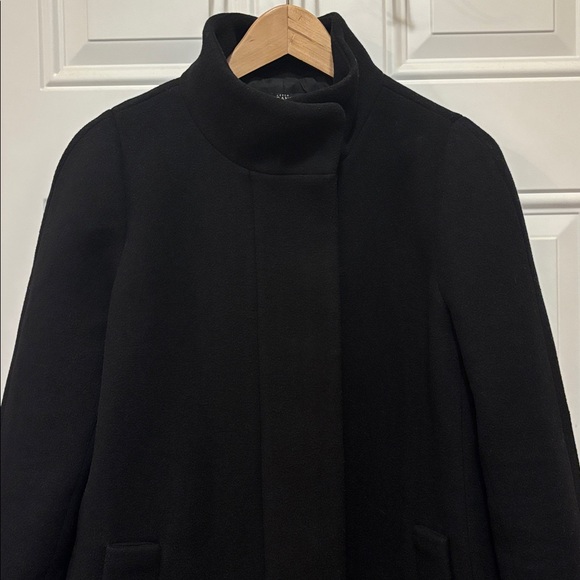J.Crew Mercantile Black Full Zip Wool Blend City Coat in Size 4 - Picture 6 of 15